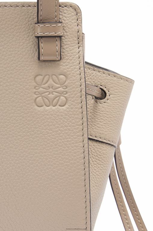 Loewe Women Mini Hammock drawstring in soft grained calfskin 206XF289 Sand