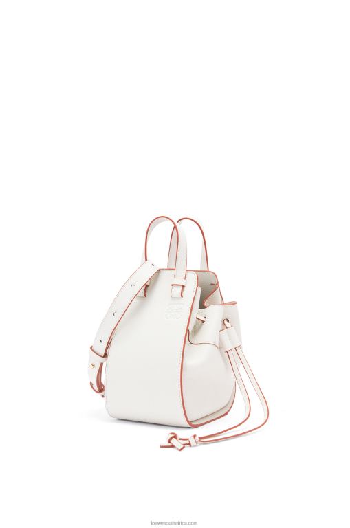 Loewe Women Mini Hammock drawstring in soft grained calfskin 206XF313 Soft White