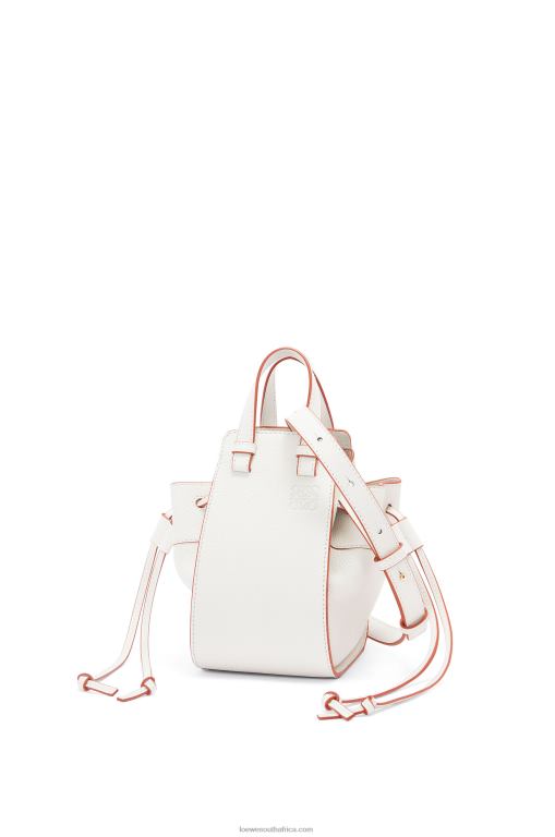 Loewe Women Mini Hammock drawstring in soft grained calfskin 206XF313 Soft White
