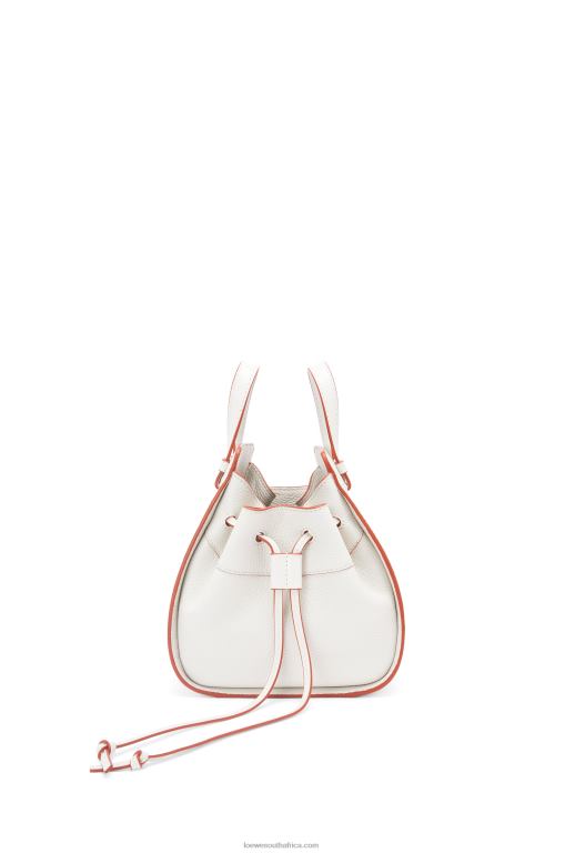 Loewe Women Mini Hammock drawstring in soft grained calfskin 206XF313 Soft White