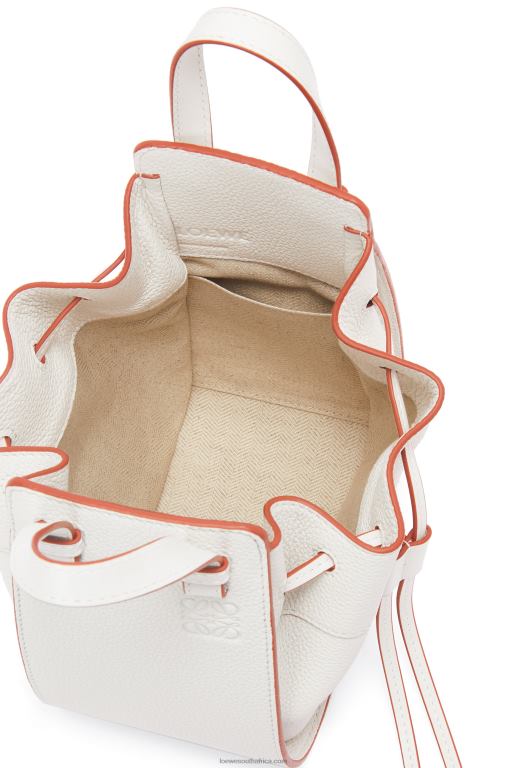 Loewe Women Mini Hammock drawstring in soft grained calfskin 206XF313 Soft White