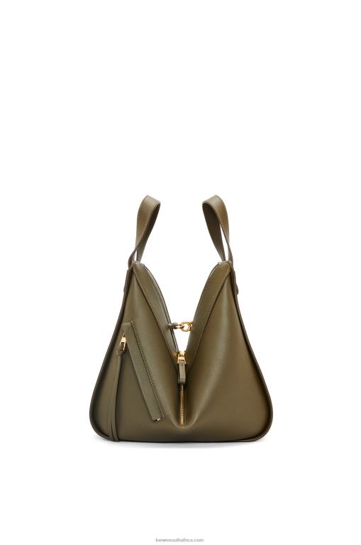 Loewe Women Small Hammock bag in classic calfskin 206XF371 Dark Khaki Green