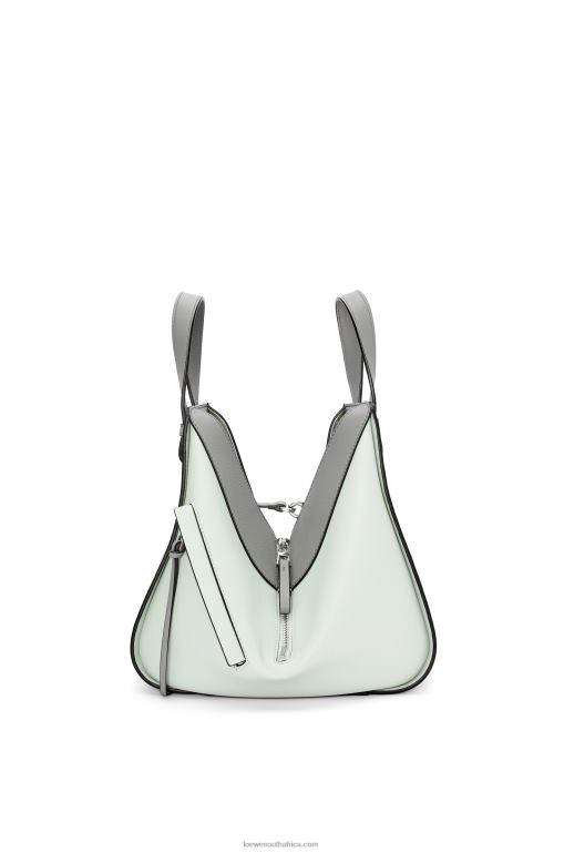 Loewe Women Small Hammock bag in classic calfskin 206XF433 Ash Grey/Light Celadon