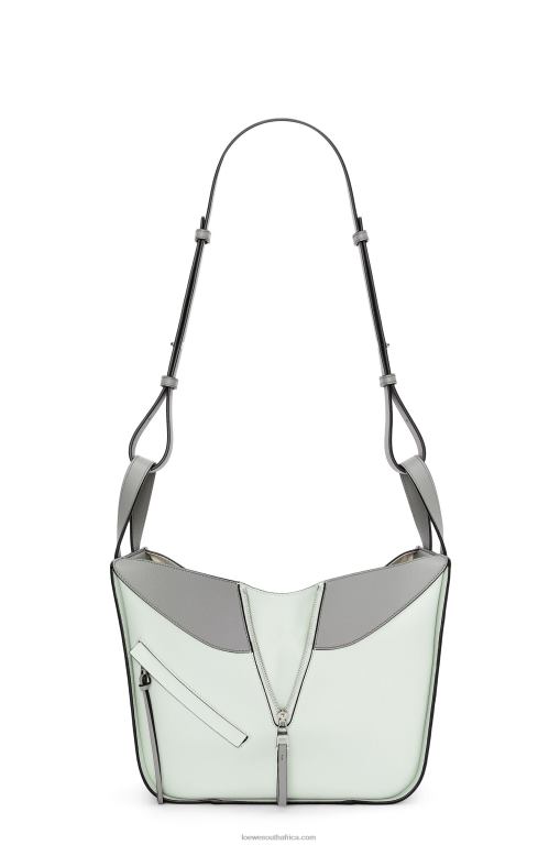 Loewe Women Small Hammock bag in classic calfskin 206XF433 Ash Grey/Light Celadon
