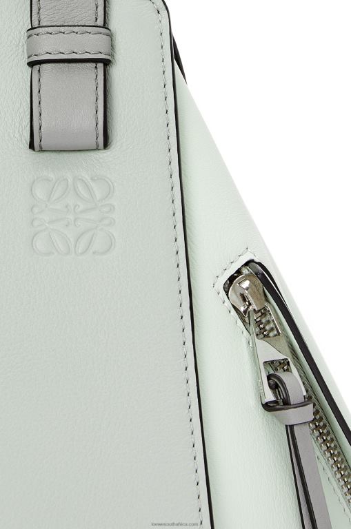Loewe Women Small Hammock bag in classic calfskin 206XF433 Ash Grey/Light Celadon