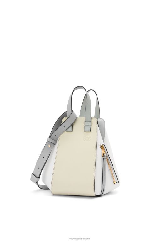 Loewe Women Small Hammock bag in classic calfskin 206XF514 Ash Grey/Marble Green