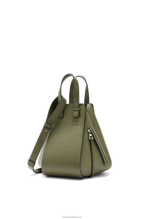 Loewe Women Small Hammock bag in classic calfskin 206XF524 Avocado Green
