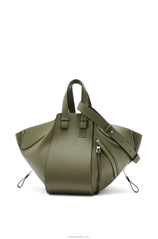 Loewe Women Small Hammock bag in classic calfskin 206XF524 Avocado Green