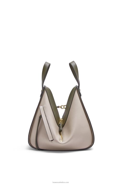 Loewe Women Small Hammock bag in classic calfskin 206XF525 Autumn Green/Light Oat