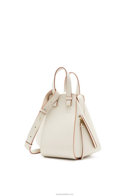 Loewe Women Small Hammock bag in pebble grain calfskin 206XF515 Light Ghost