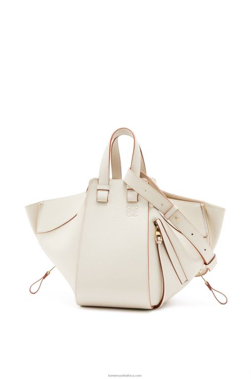 Loewe Women Small Hammock bag in pebble grain calfskin 206XF515 Light Ghost