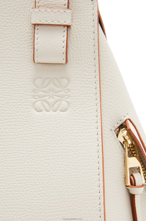 Loewe Women Small Hammock bag in pebble grain calfskin 206XF515 Light Ghost