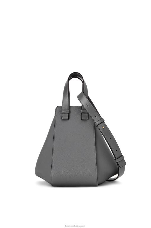 Loewe Women Small Hammock bag in soft grained calfskin 206XF502 Asphalt Grey