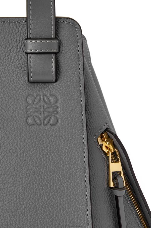 Loewe Women Small Hammock bag in soft grained calfskin 206XF502 Asphalt Grey
