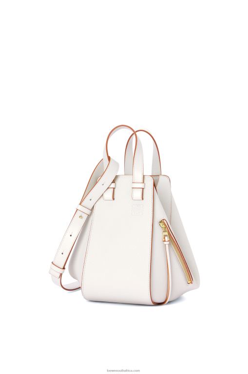 Loewe Women Small Hammock bag in soft grained calfskin 206XF503 Soft White