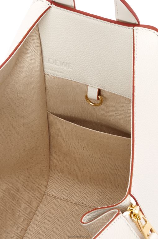Loewe Women Small Hammock bag in soft grained calfskin 206XF503 Soft White