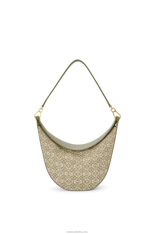 Loewe Women Luna bag in Anagram jacquard and classic calfskin 206XF510 Green/Avocado Green