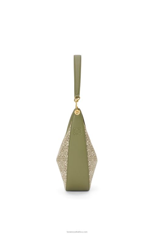 Loewe Women Luna bag in Anagram jacquard and classic calfskin 206XF510 Green/Avocado Green