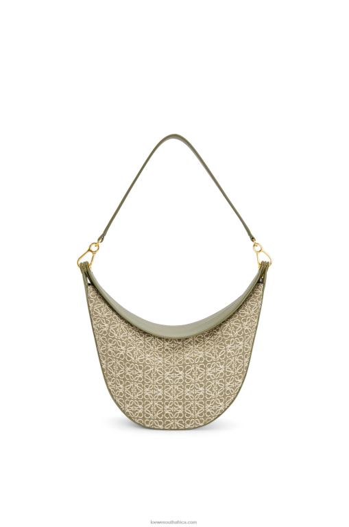 Loewe Women Luna bag in Anagram jacquard and classic calfskin 206XF510 Green/Avocado Green
