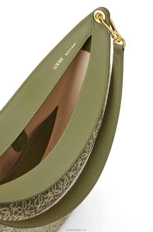 Loewe Women Luna bag in Anagram jacquard and classic calfskin 206XF510 Green/Avocado Green