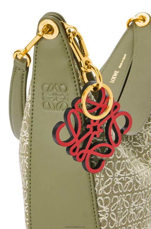Loewe Women Luna bag in Anagram jacquard and classic calfskin 206XF510 Green/Avocado Green