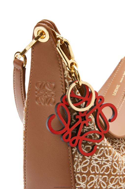 Loewe Women Luna bag in Anagram jacquard and classic calfskin 206XF512 Tan/Pecan