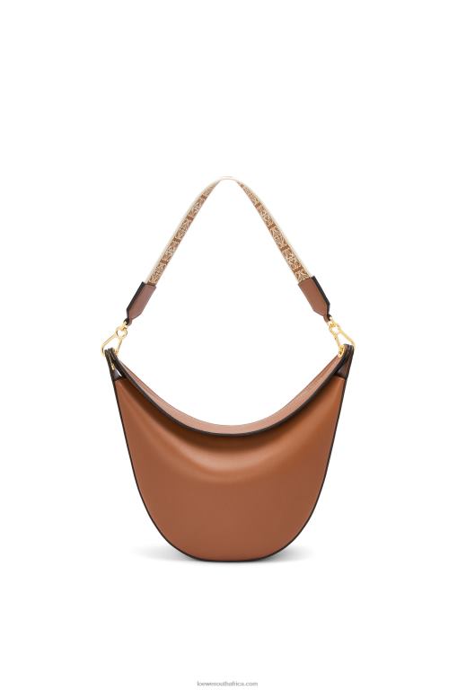 Loewe Women Luna bag in satin calfskin and jacquard 206XF453 Pecan