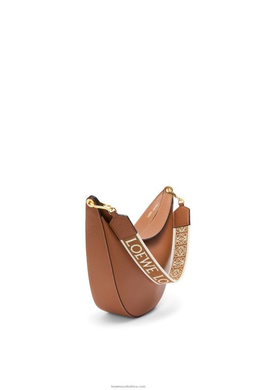 Loewe Women Luna bag in satin calfskin and jacquard 206XF453 Pecan