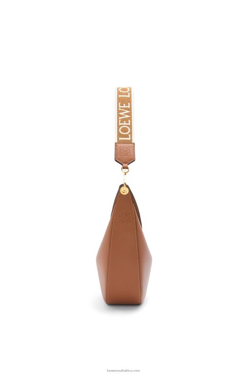 Loewe Women Luna bag in satin calfskin and jacquard 206XF453 Pecan