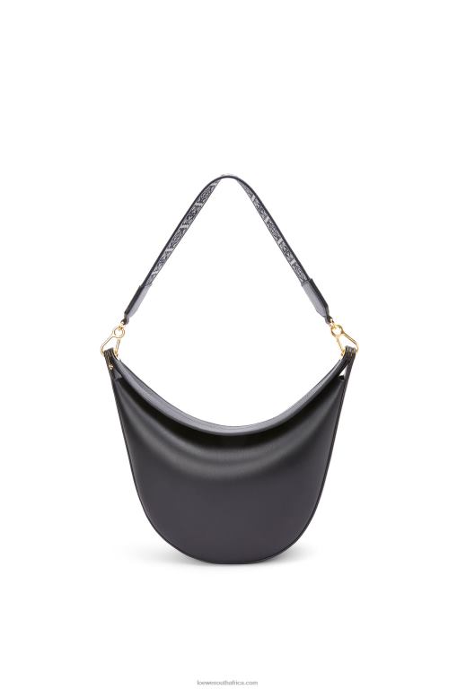 Loewe Women Luna bag in satin calfskin and jacquard 206XF521 Black