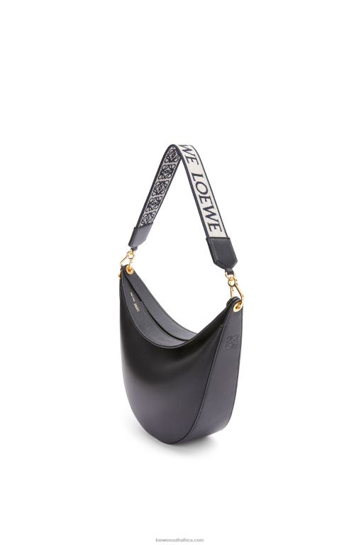 Loewe Women Luna bag in satin calfskin and jacquard 206XF521 Black