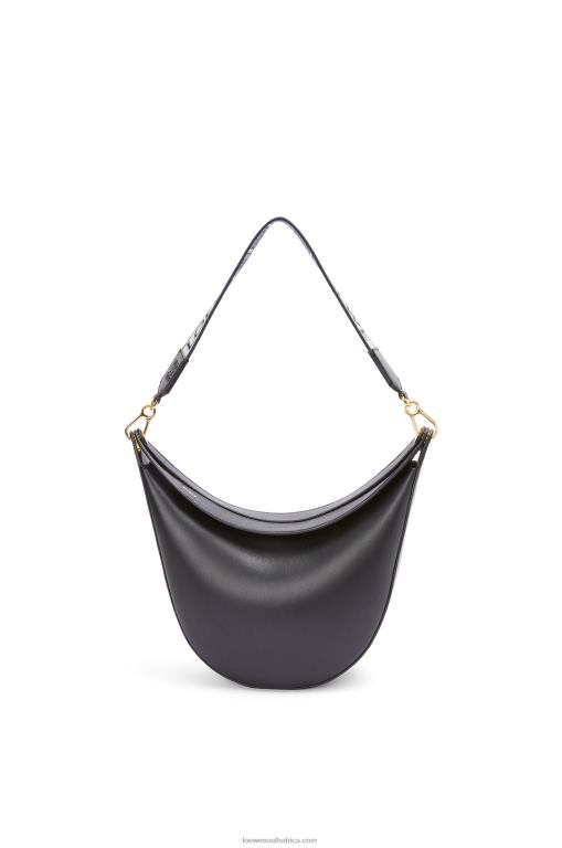 Loewe Women Luna bag in satin calfskin and jacquard 206XF521 Black