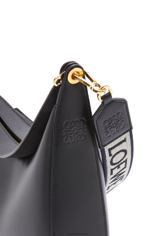 Loewe Women Luna bag in satin calfskin and jacquard 206XF521 Black