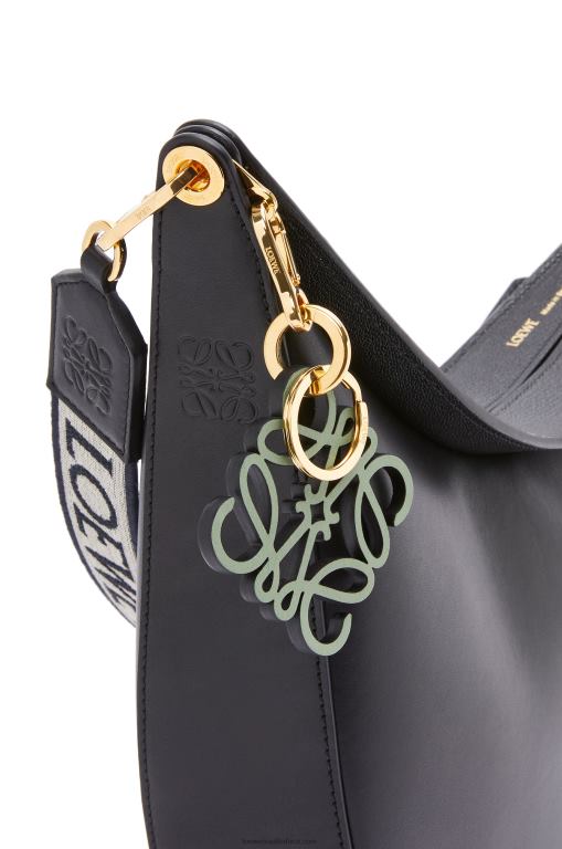 Loewe Women Luna bag in satin calfskin and jacquard 206XF521 Black