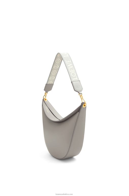 Loewe Women Luna bag in satin calfskin and jacquard 206XF533 Pearl Grey