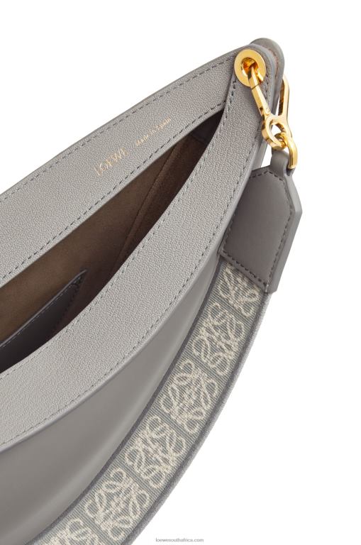 Loewe Women Luna bag in satin calfskin and jacquard 206XF533 Pearl Grey