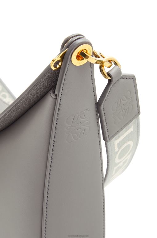 Loewe Women Luna bag in satin calfskin and jacquard 206XF533 Pearl Grey