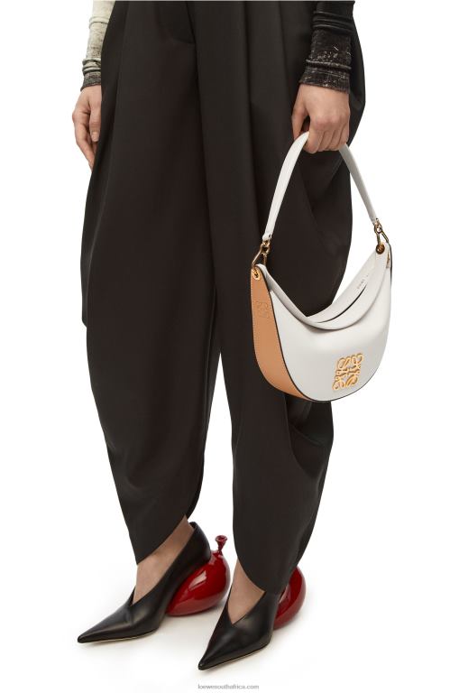Loewe Women Small Luna bag in satin calfskin 206XF449 Soft White/Natural