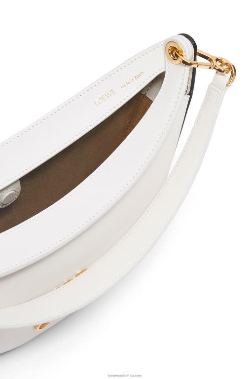 Loewe Women Small Luna bag in satin calfskin 206XF449 Soft White/Natural