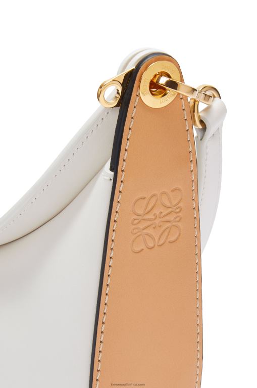 Loewe Women Small Luna bag in satin calfskin 206XF449 Soft White/Natural