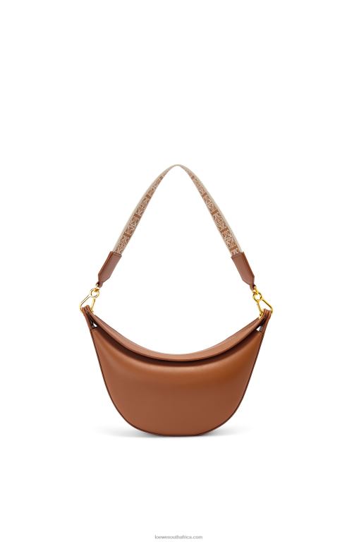 Loewe Women Small Luna bag in satin calfskin and jacquard 206XF452 Pecan