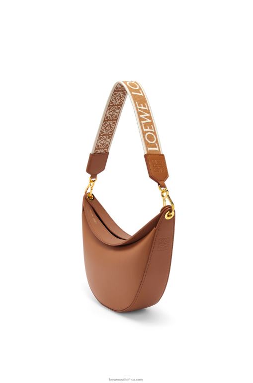 Loewe Women Small Luna bag in satin calfskin and jacquard 206XF452 Pecan