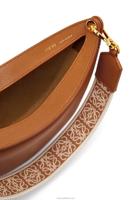 Loewe Women Small Luna bag in satin calfskin and jacquard 206XF452 Pecan