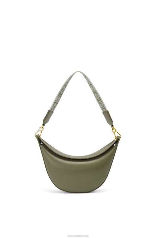 Loewe Women Small Luna bag in satin calfskin and jacquard 206XF474 Avocado Green