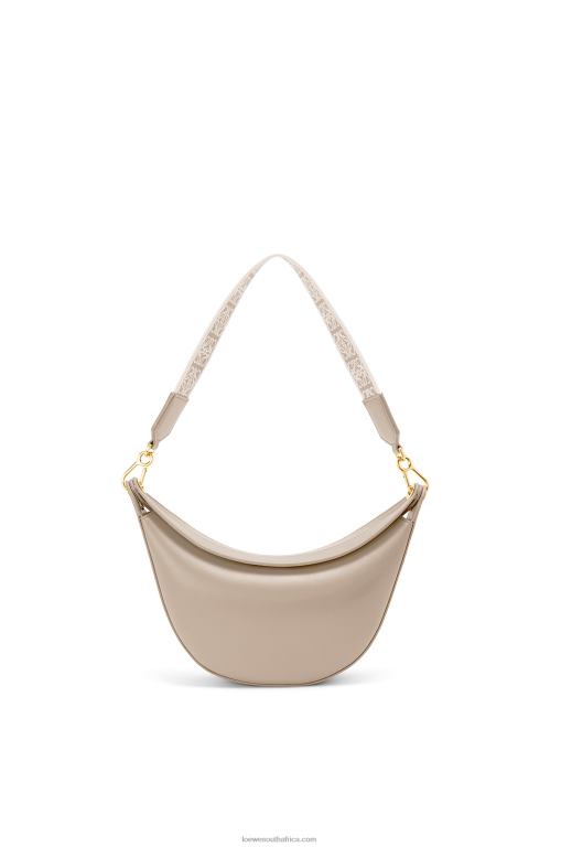 Loewe Women Small Luna bag in satin calfskin and jacquard 206XF475 Light Oat