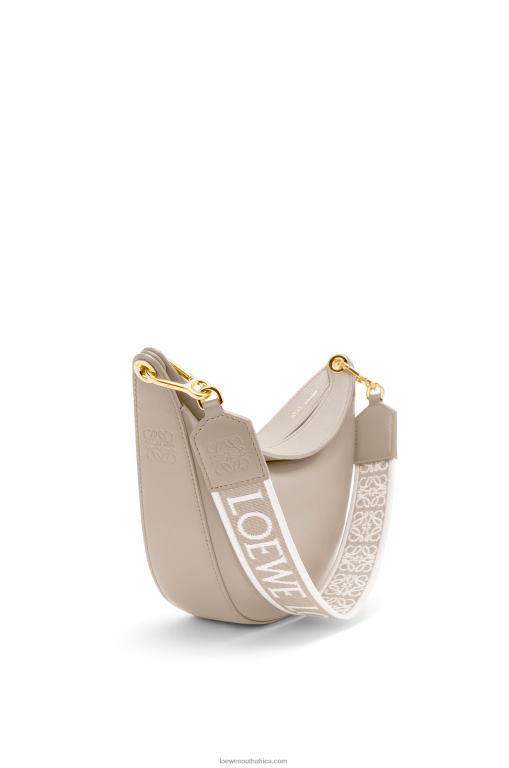 Loewe Women Small Luna bag in satin calfskin and jacquard 206XF475 Light Oat