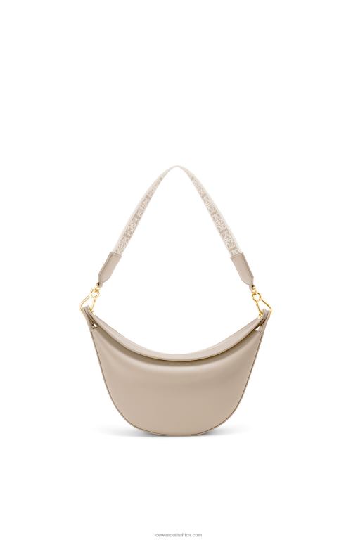 Loewe Women Small Luna bag in satin calfskin and jacquard 206XF475 Light Oat