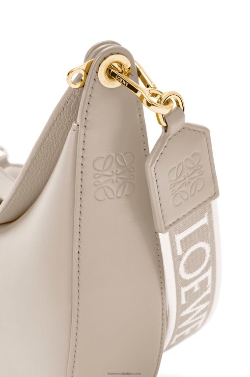 Loewe Women Small Luna bag in satin calfskin and jacquard 206XF475 Light Oat