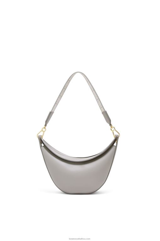 Loewe Women Small Luna bag in satin calfskin and jacquard 206XF476 Pearl Grey