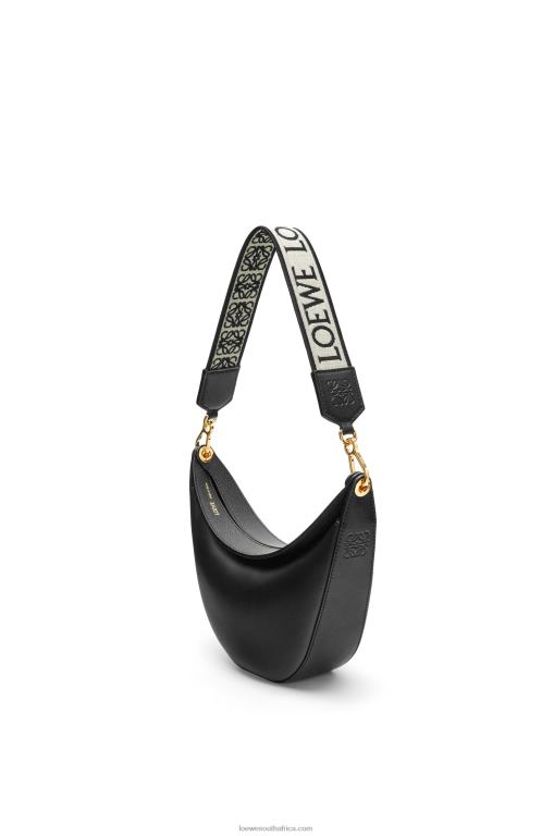 Loewe Women Small Luna bag in satin calfskin and jacquard 206XF484 Black